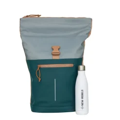 New Rebels Ferron New York Rolltop Rugzak 16L – Rolltop Werktas / Schooltas Laptop Rugtas  Petrol