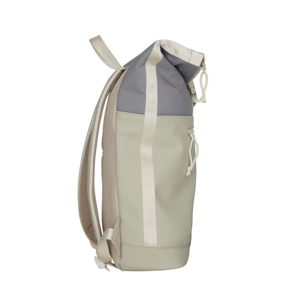 New Rebels Ferron New York Rolltop Rugzak 16L – Rolltop Werktas / Schooltas Laptop Rugtas Beige