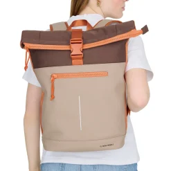 New Rebels Ferron New York Rolltop Rugzak 16L – Rolltop Werktas / Schooltas Laptop Rugtas  Coffee