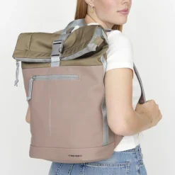 New Rebels Ferron New York Rolltop Rugzak 16L – Rolltop Werktas / Schooltas Laptop Rugtas Oud Roze