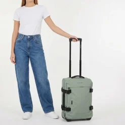 New Rebels Gassaway Trolley 35L Stevige Lichtgewicht reiskoffer met Dubbele Wielen Salie Groen