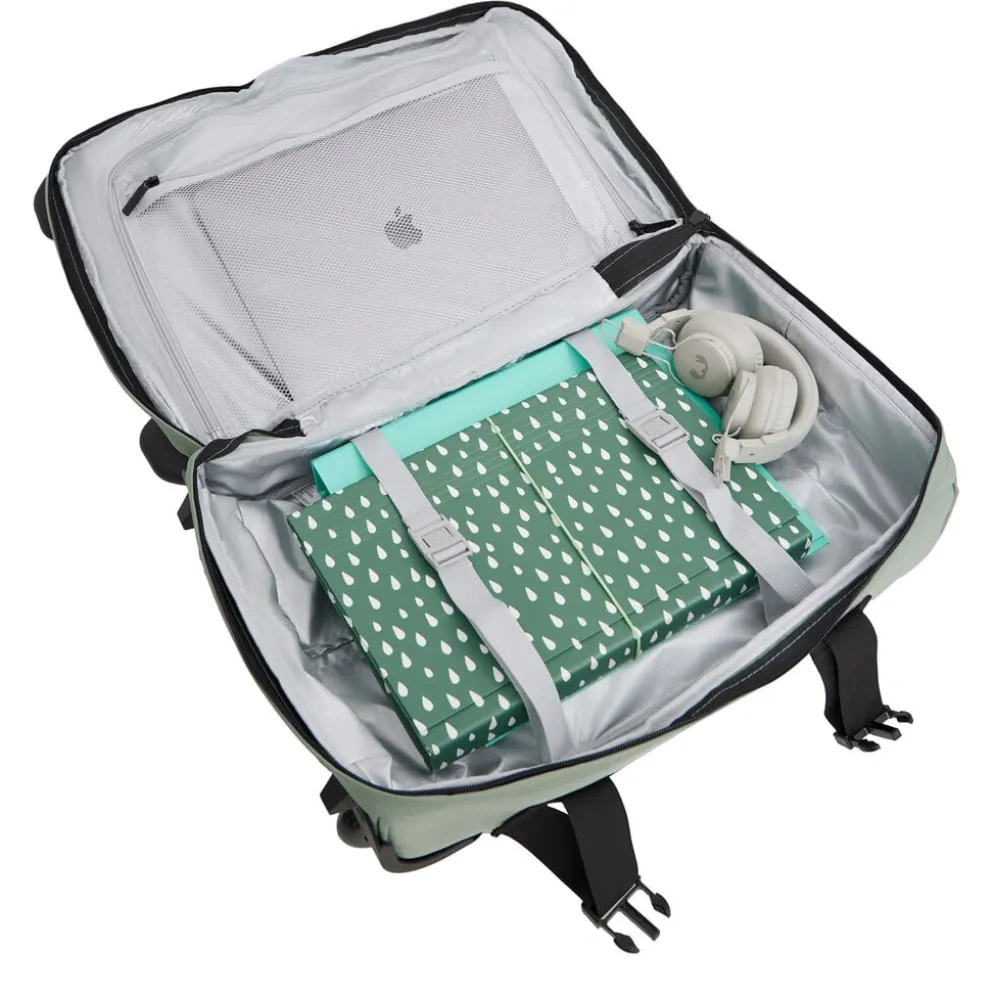 New Rebels Gassaway Trolley 35L Stevige Lichtgewicht reiskoffer met Dubbele Wielen Salie Groen