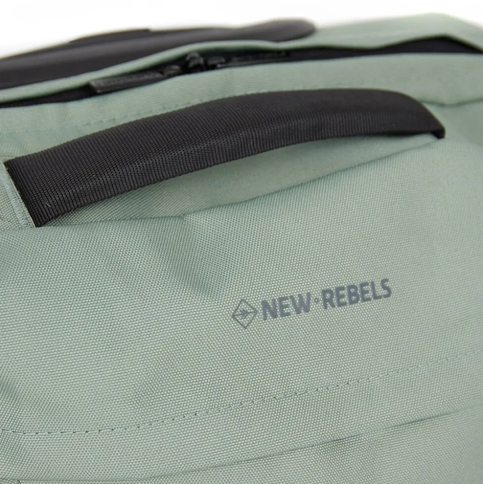 New Rebels Gassaway Trolley 35L Stevige Lichtgewicht reiskoffer met Dubbele Wielen Salie Groen