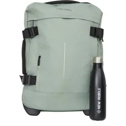 New Rebels Gassaway Trolley 35L Stevige Lichtgewicht reiskoffer met Dubbele Wielen Salie Groen