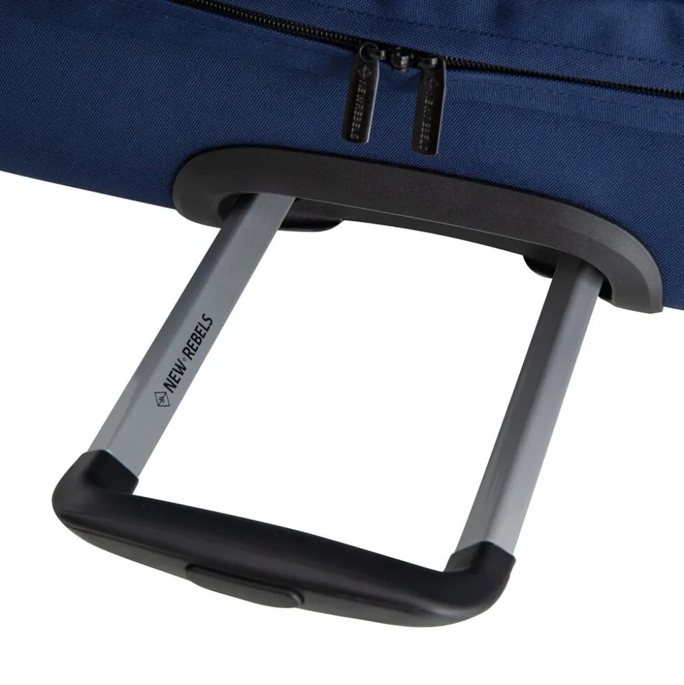 New Rebels Gassaway Trolley XXL Navy | Grote Reiskoffer 73L | Lichtgewicht Koffer met Dubbele Wielen | 70x39x27 cm | Navy