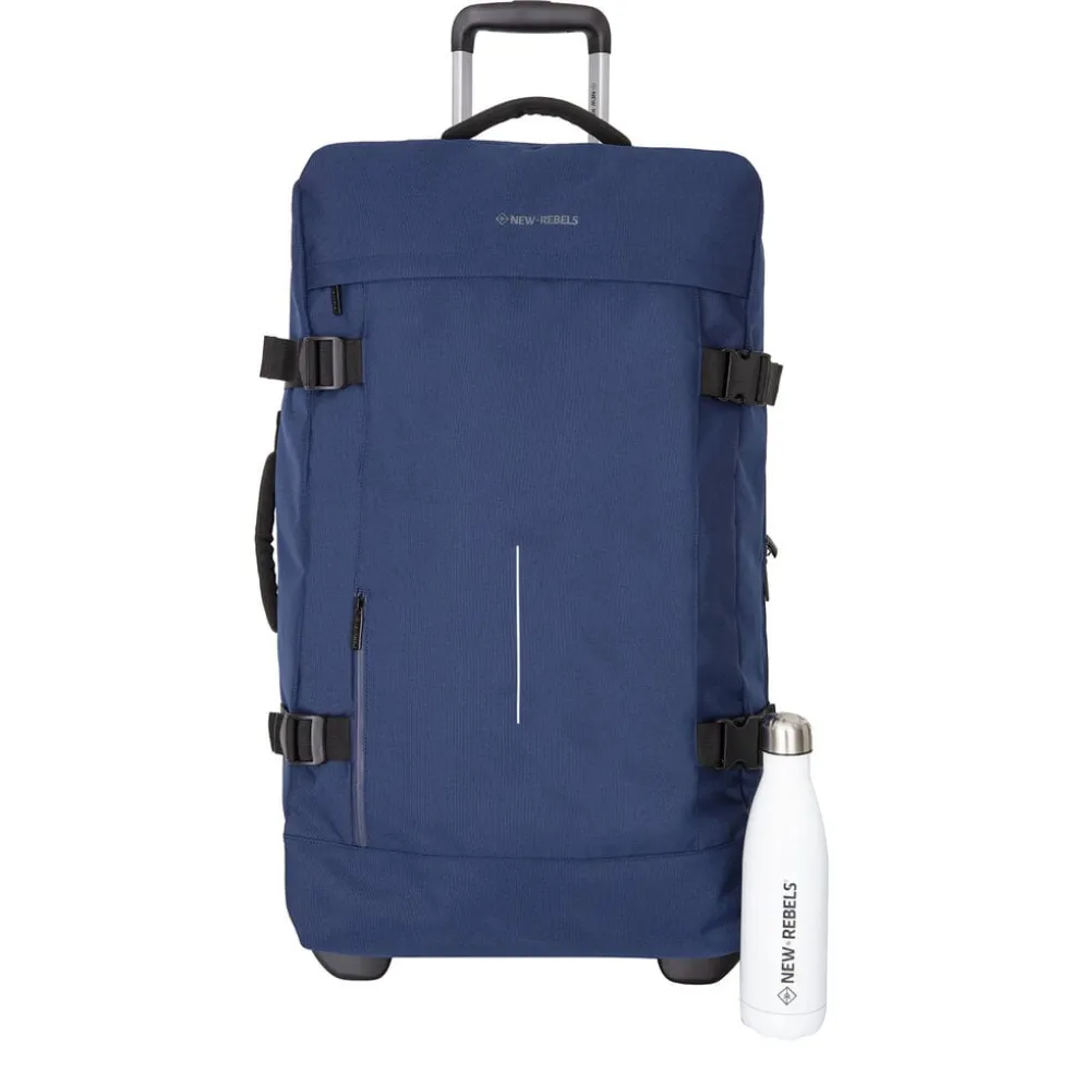 New Rebels Gassaway Trolley XXL Navy | Grote Reiskoffer 73L | Lichtgewicht Koffer met Dubbele Wielen | 70x39x27 cm | Navy