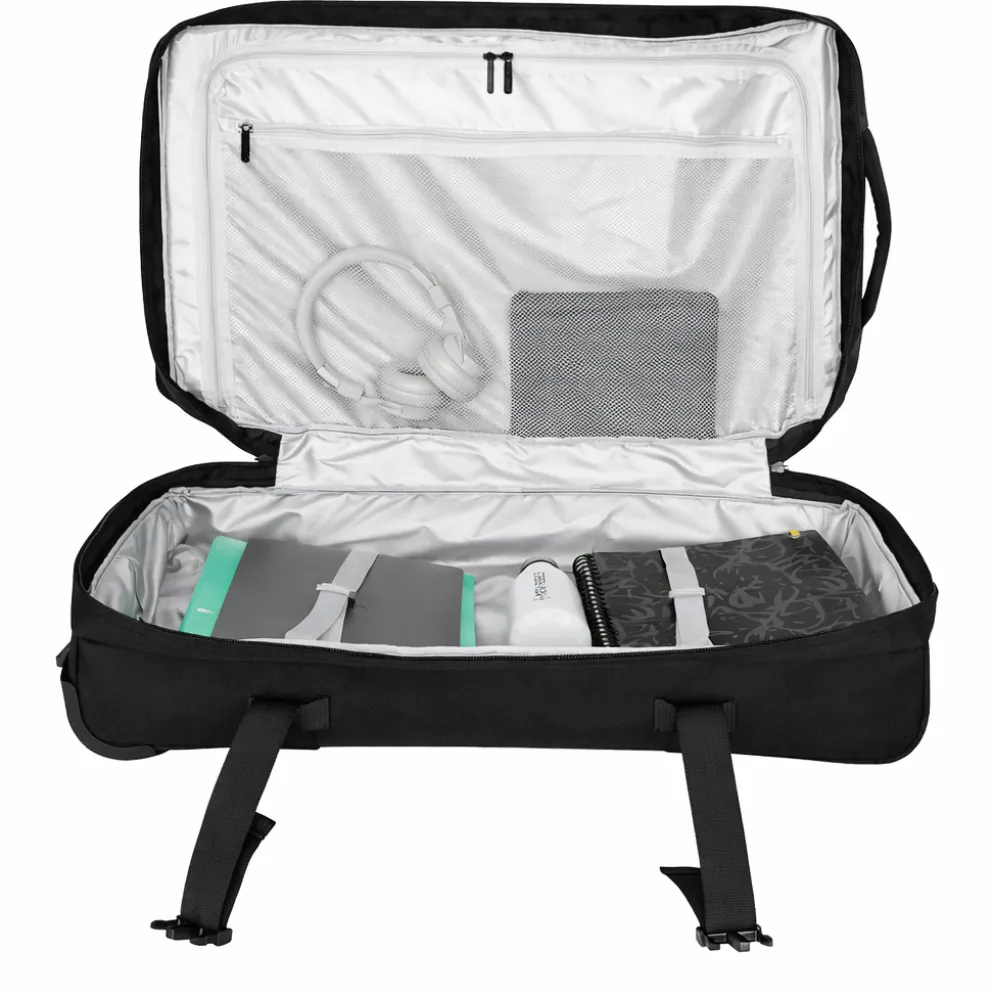New Rebels Gassaway Trolley 35L Stevige Lichtgewicht reiskoffer met Dubbele Wielen – Zwart