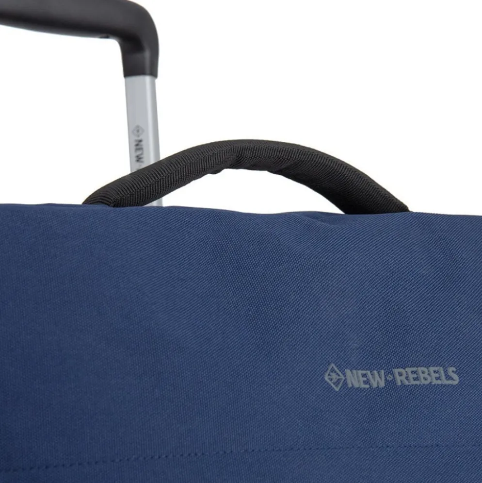 New Rebels Gassaway Trolley 35L Stevige Lichtgewicht reiskoffer met Dubbele Wielen Navy Blue