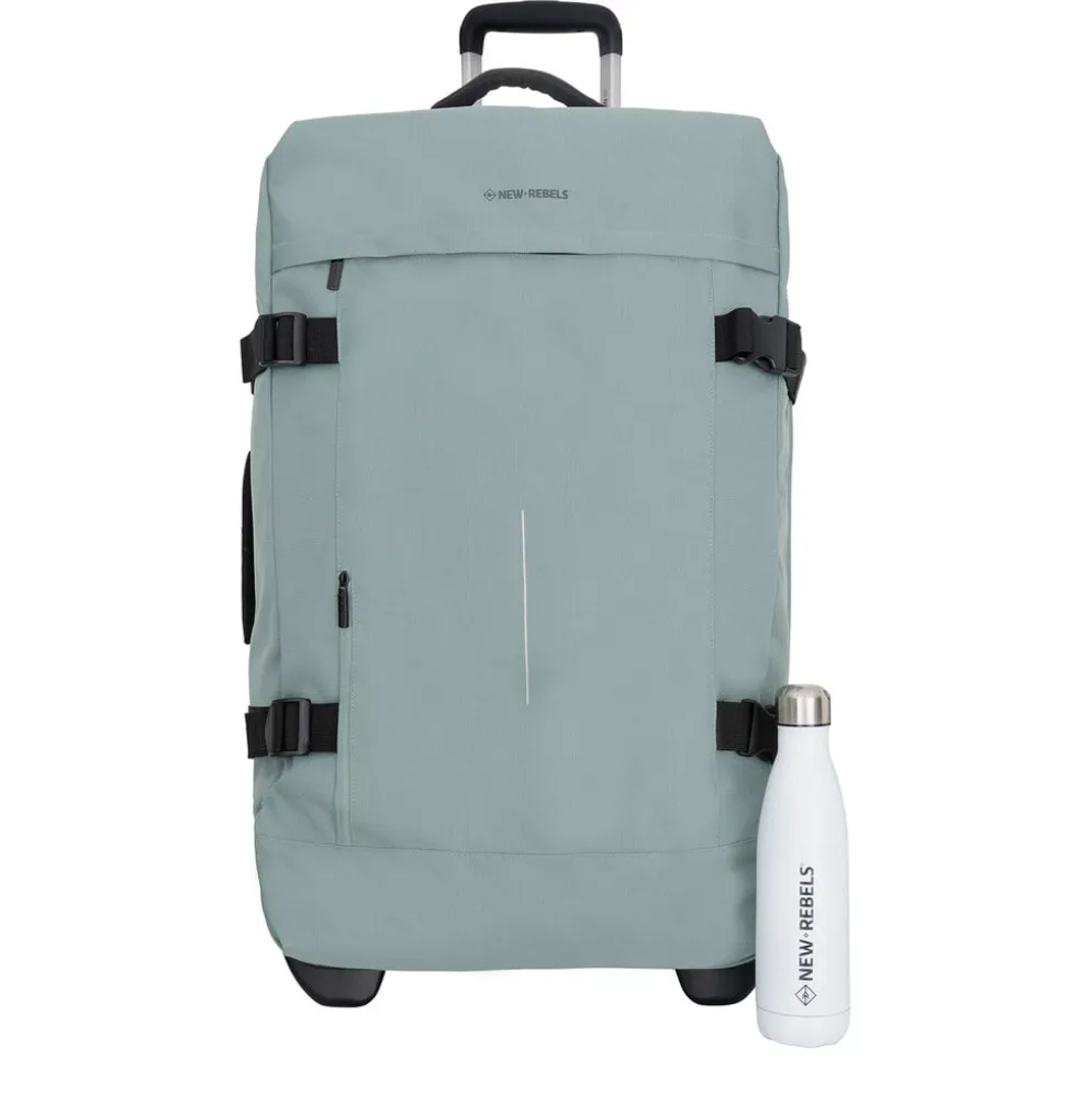 New Rebels Gassaway Trolley XXL | Grote Reiskoffer 73L | Lichtgewicht Koffer met Dubbele Wielen | 70x39x27 cm | Salie groen
