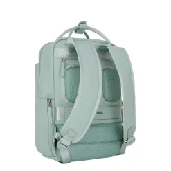 New Rebels Harper Miami Rugzak 9L Waterafstotende Laptop Rugtas 13 inch Schooltas en Werktas van PU Comfortabel Salie Green