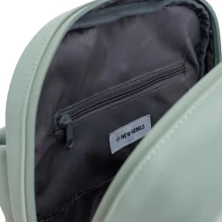 New Rebels Harper Miami Rugzak 9L Waterafstotende Laptop Rugtas 13 inch Schooltas en Werktas van PU Comfortabel Salie Green