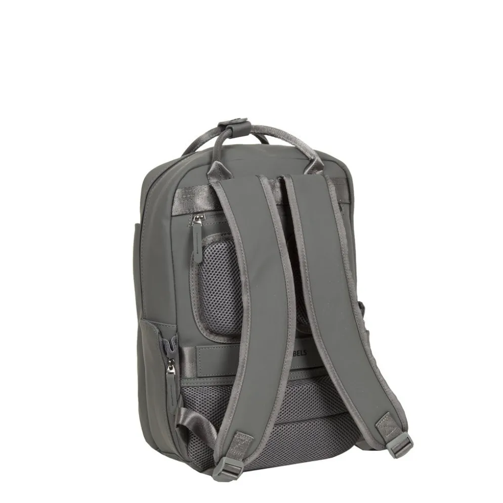 New Rebels Harper Miami Rugzak 9L Waterafstotende Laptop Rugtas 13 inch Schooltas en Werktas van PU Comfortabel Antraciet