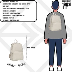 New Rebels Harper Providence Beige 12L Rugzak Waterafstotend Laptop 11.6
