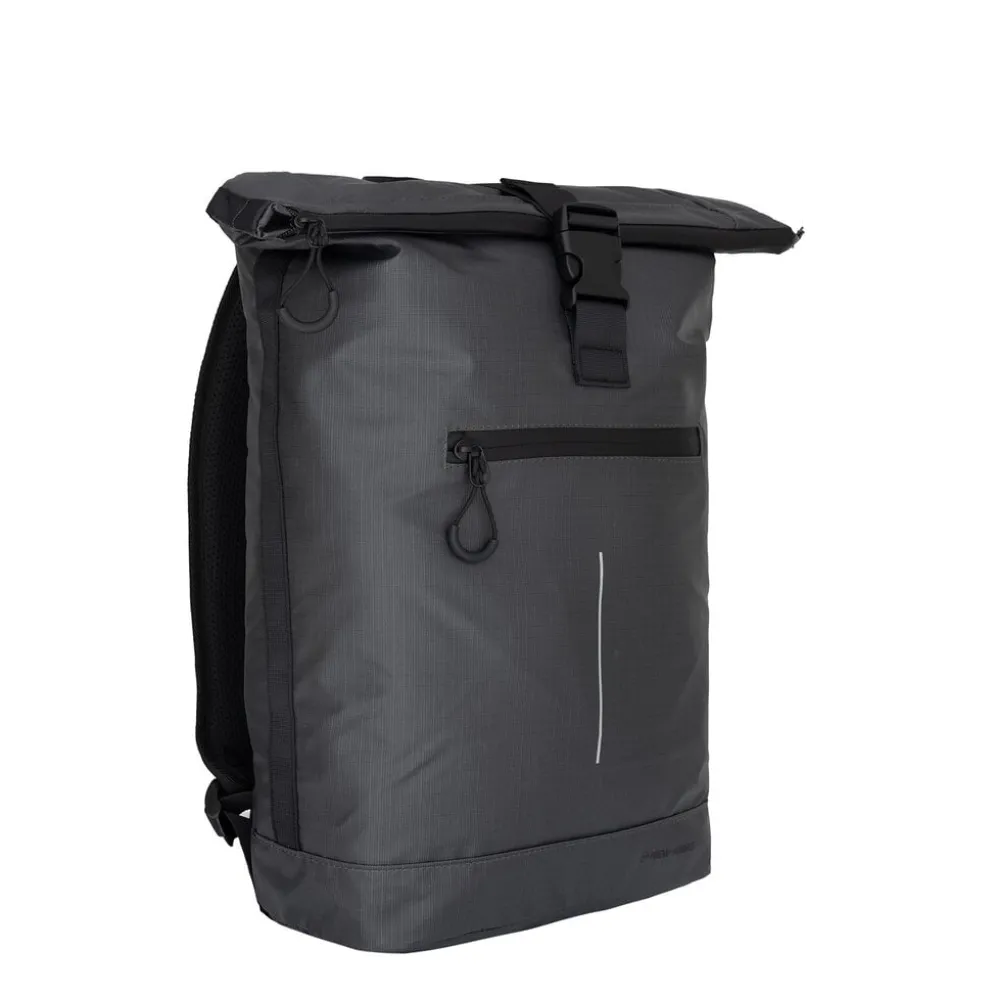 New Rebels Hugo New York 17L Waterafstotende Rolltop Rugtas Zwart