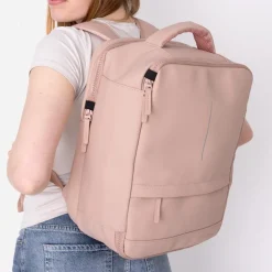 New Rebels Jessi Easton Underseater Rugzak 17L Waterafstotend PU Handbagage 40x30x20 Airline Tas 15.6 inch Laptopvak Oud Roze