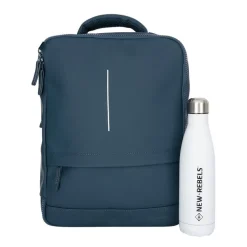 New Rebels Jessi Easton Underseater Rugzak 17L Waterafstotend PU Handbagage 40x30x20 Airline Tas 15.6 inch Laptopvak Navy