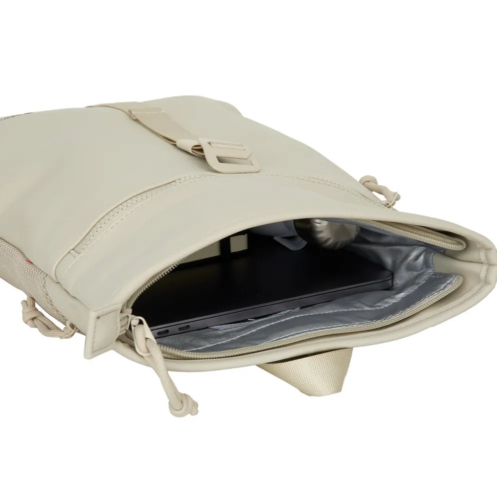 New Rebels Los Angeles Rolltop Backpack Mini 7L Waterafstotende Rugzak van PU Beige