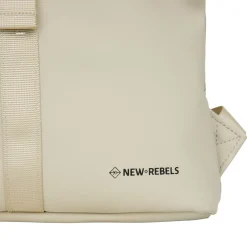 New Rebels Los Angeles Rolltop Backpack Mini 7L Waterafstotende Rugzak van PU Beige