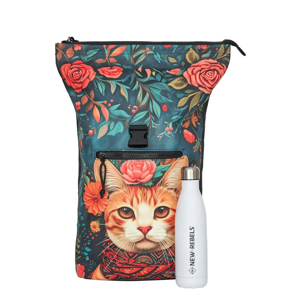 New Rebels Mart Art - New York Catface 21L Rugtas Rolltop Waterafstotend Laptop 15.6"