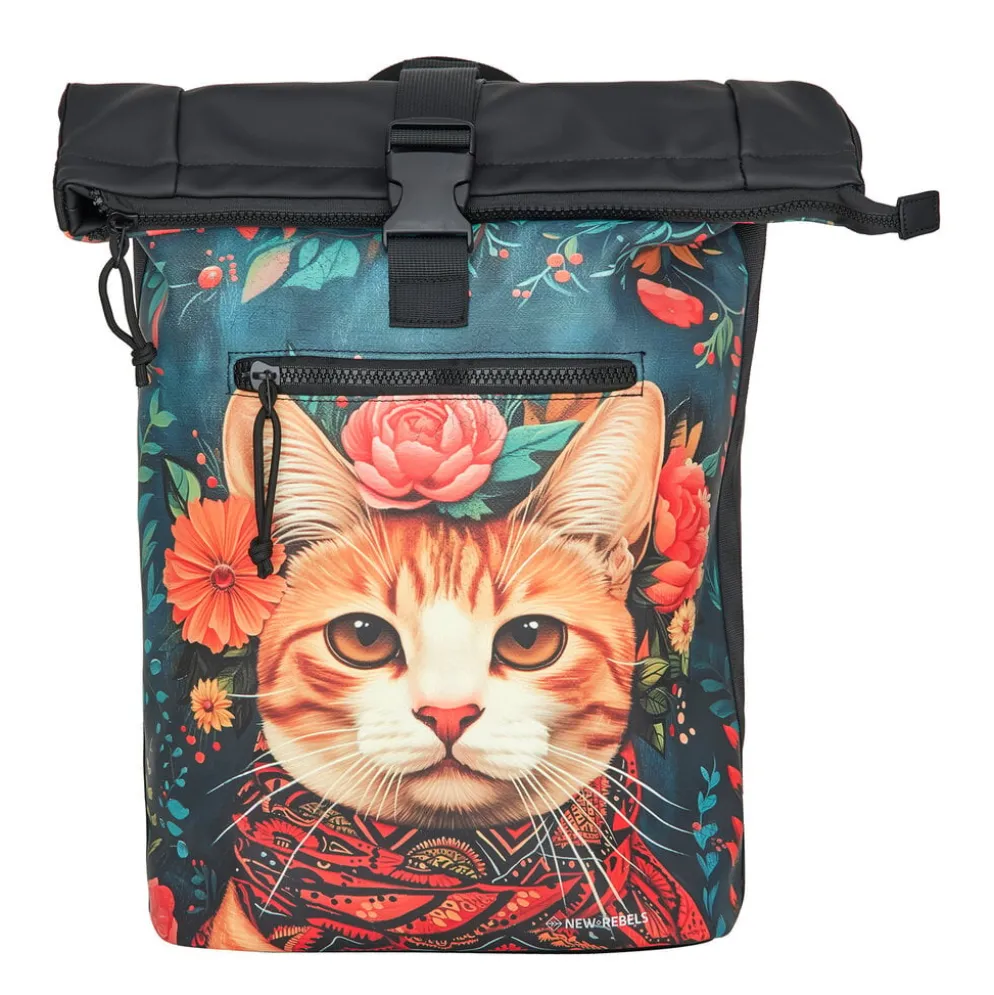 New Rebels Mart Art - New York Catface 21L Rugtas Rolltop Waterafstotend Laptop 15.6"