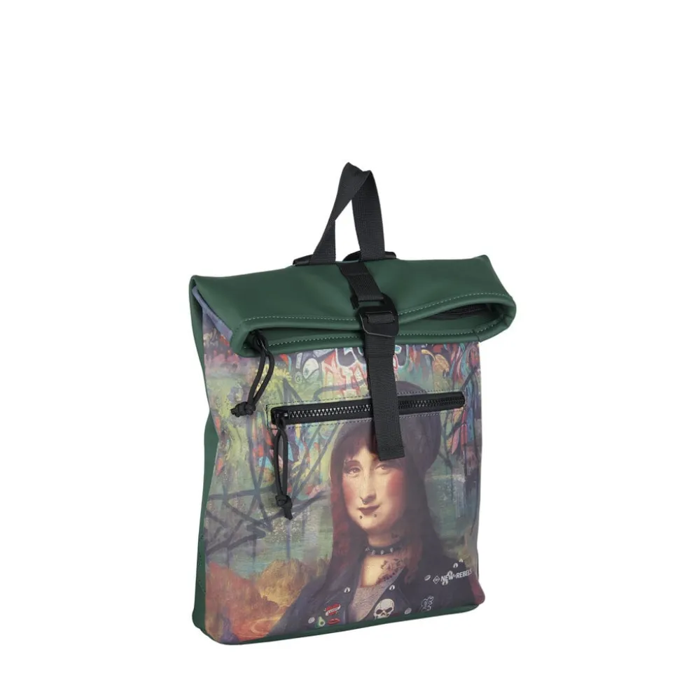 New Rebels Mart Art Los Angeles Mona Lisa Mini 7L Rugzak Rolltop Waterafstotend