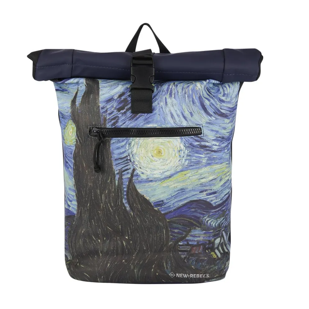 New Rebels Mart Art New York Starry Night 19L Rugzak Rolltop Waterafstotend