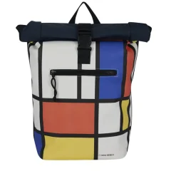 New Rebels Mart Art New York Mondriaan 21L Rugzak Rolltop Waterafstotend Laptop 15.6