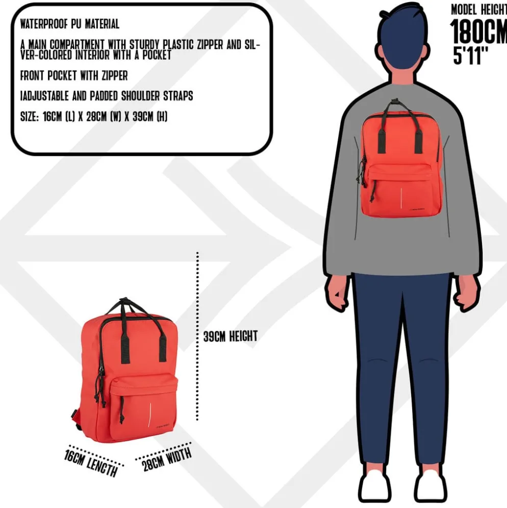 New Rebels Mart Chicago Rood 17L Rugtas Waterafstotend Laptop 13"