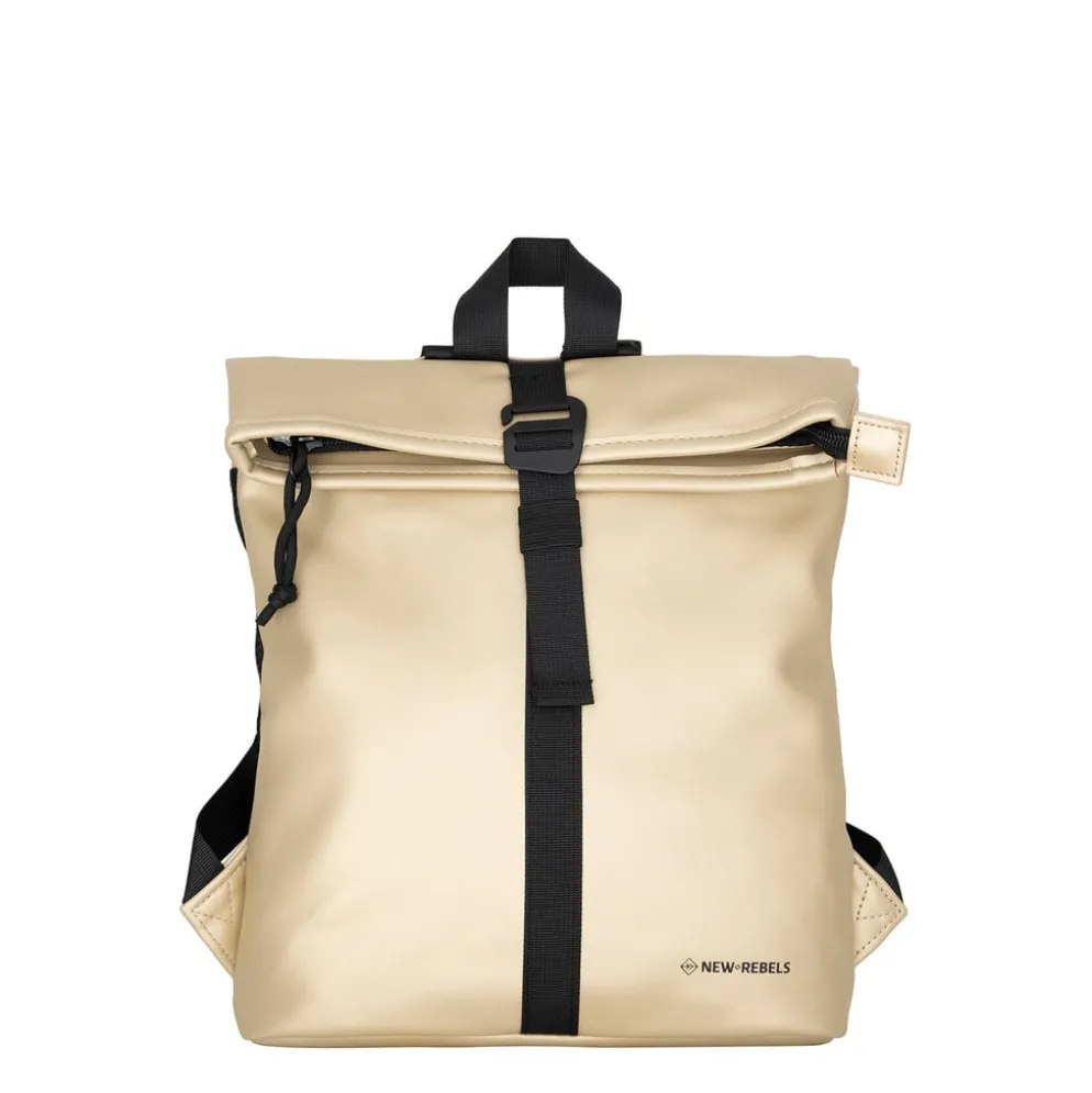 New Rebels Mart Los Angeles Metallic Goud Mini 7L Rolltop Rugzak Waterafstotend