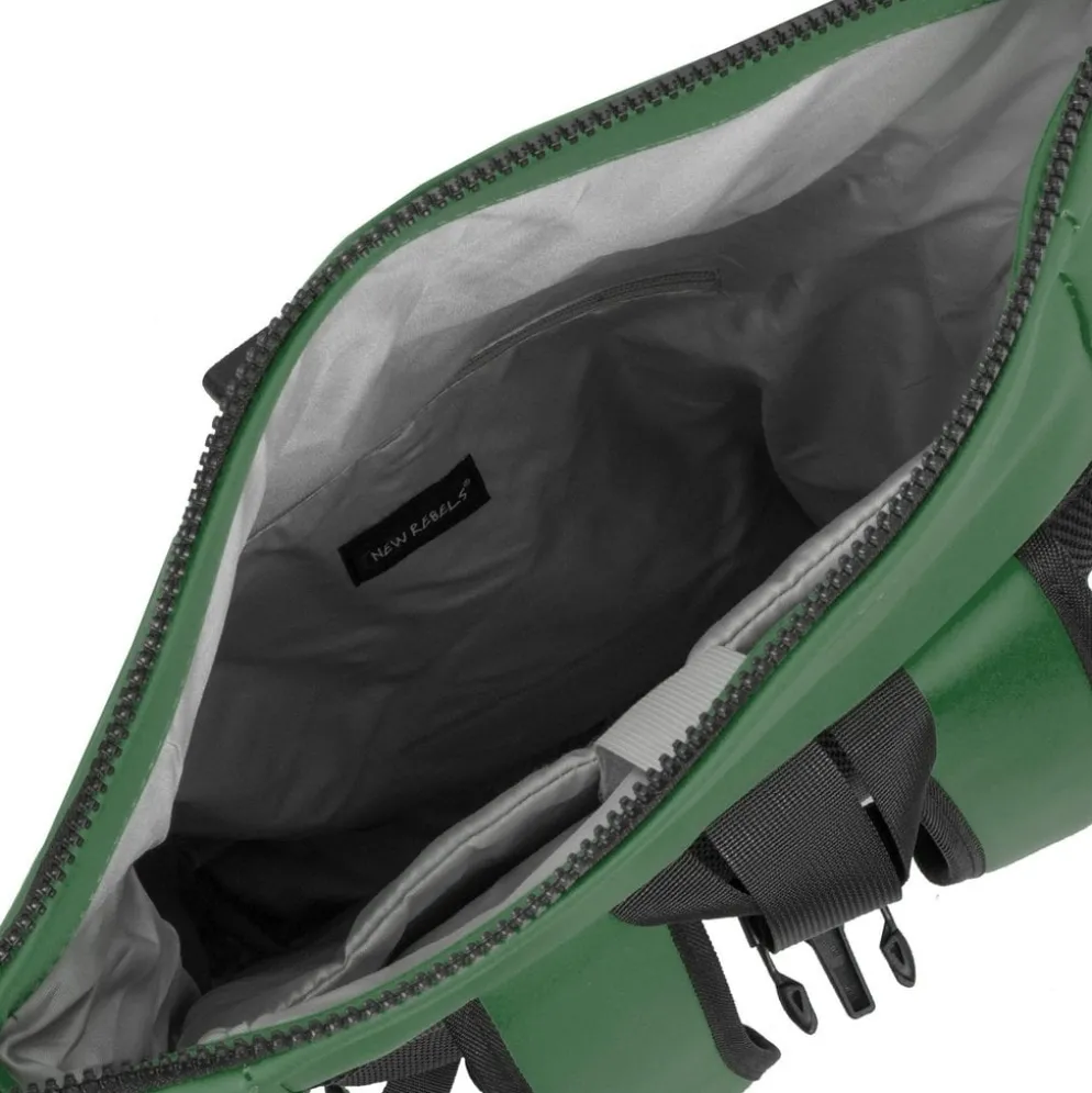 New Rebels Mart New York Donkergroen 21L Rugtas Rolltop Waterafstotend Laptop 15.6"