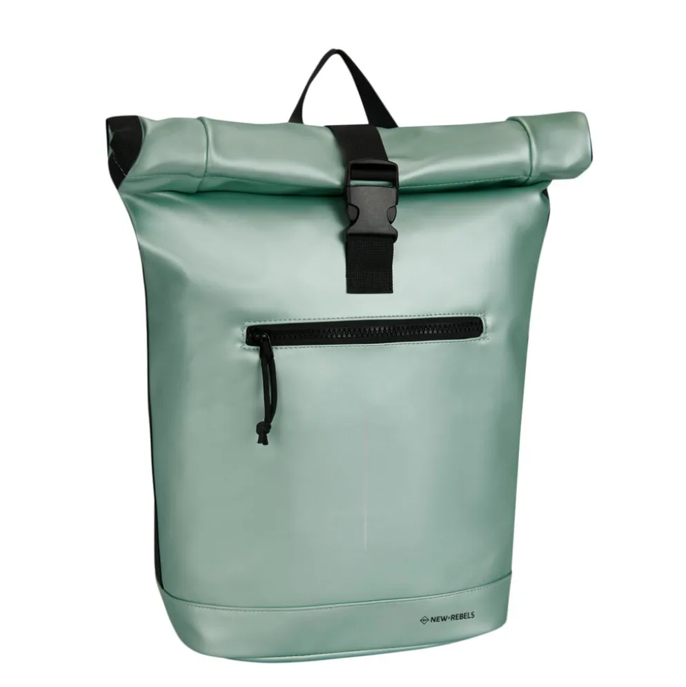 New Rebels Mart New York Metallic Lichtgroen 21L Rugtas Rolltop Waterafstotend Laptop 15.6"
