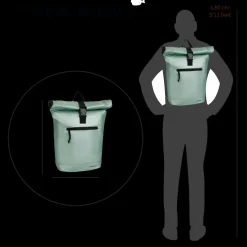 New Rebels Mart New York Metallic Lichtgroen 21L Rugtas Rolltop Waterafstotend Laptop 15.6