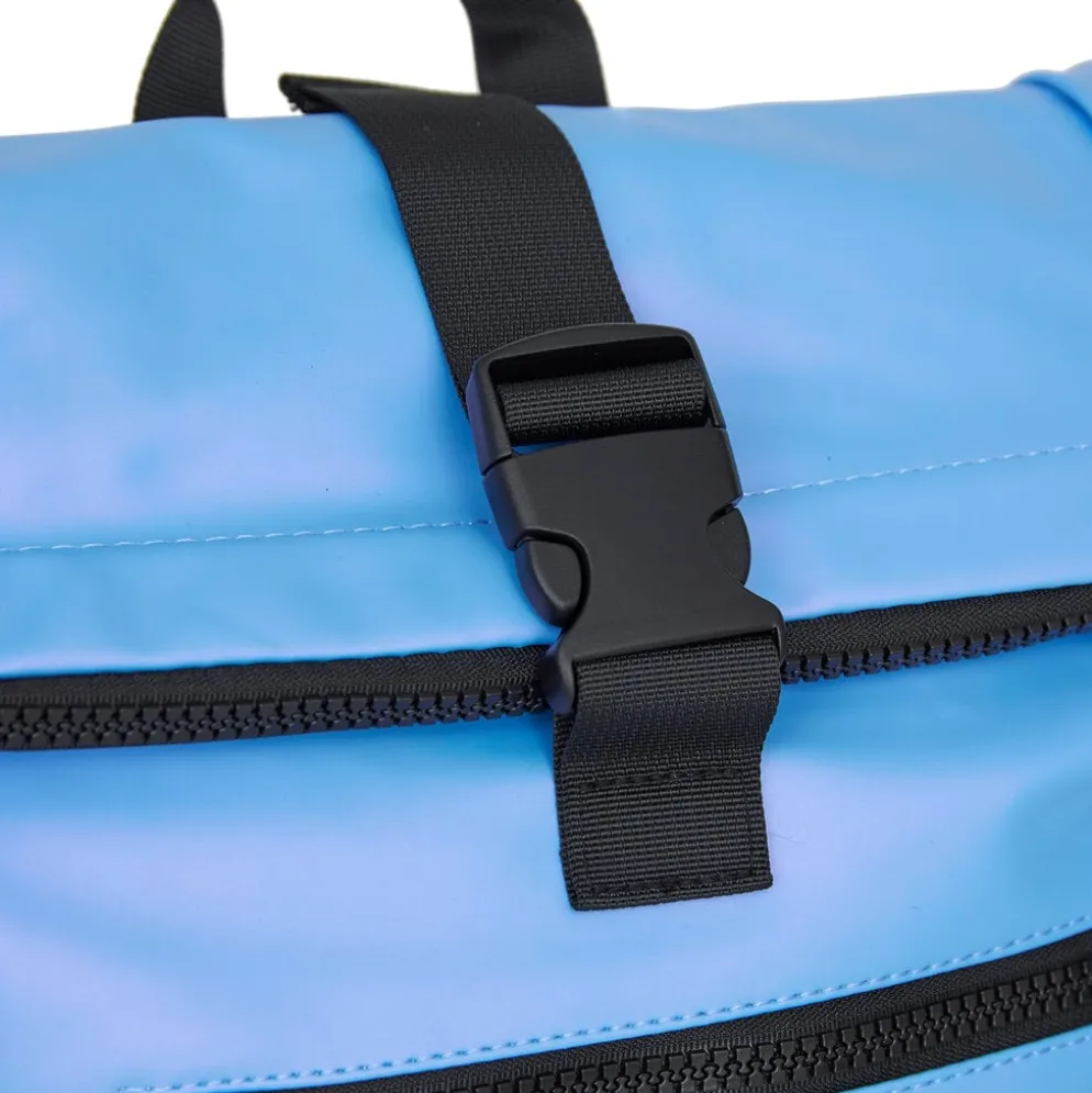 New Rebels Mart New York Metallic Lichtpaars 21L Rugtas Rolltop Waterafstotend Laptop 15.6"