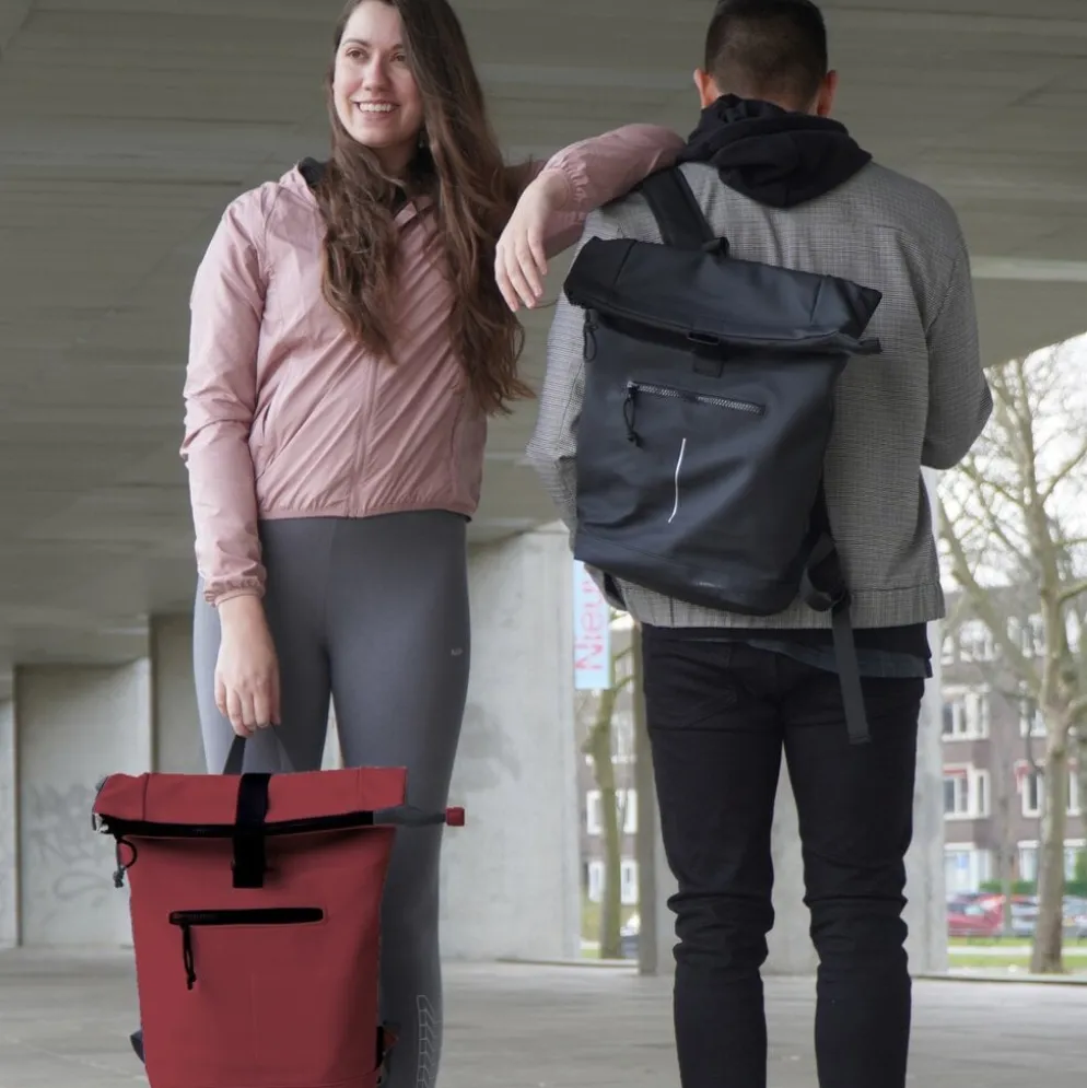 New Rebels Mart New York Burgundy 21L Rugtas Rolltop Waterafstotend Laptop 15.6"