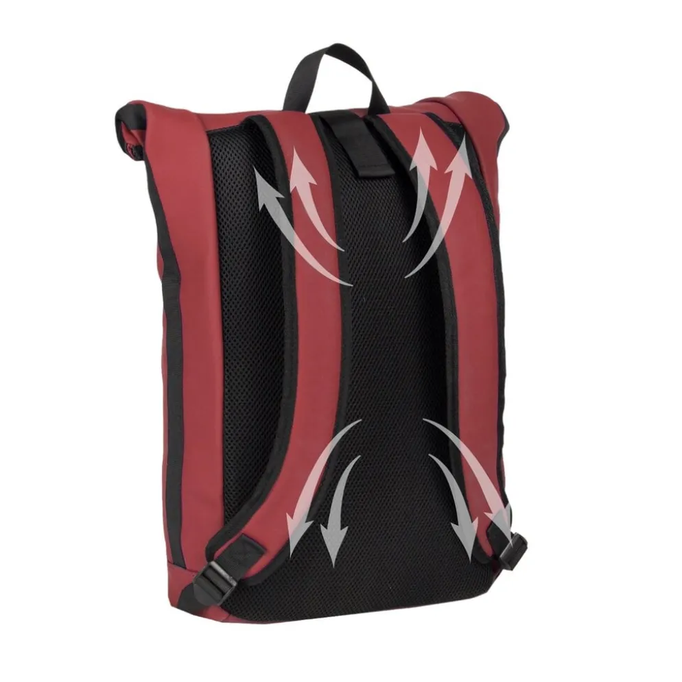 New Rebels Mart New York Burgundy 21L Rugtas Rolltop Waterafstotend Laptop 15.6"
