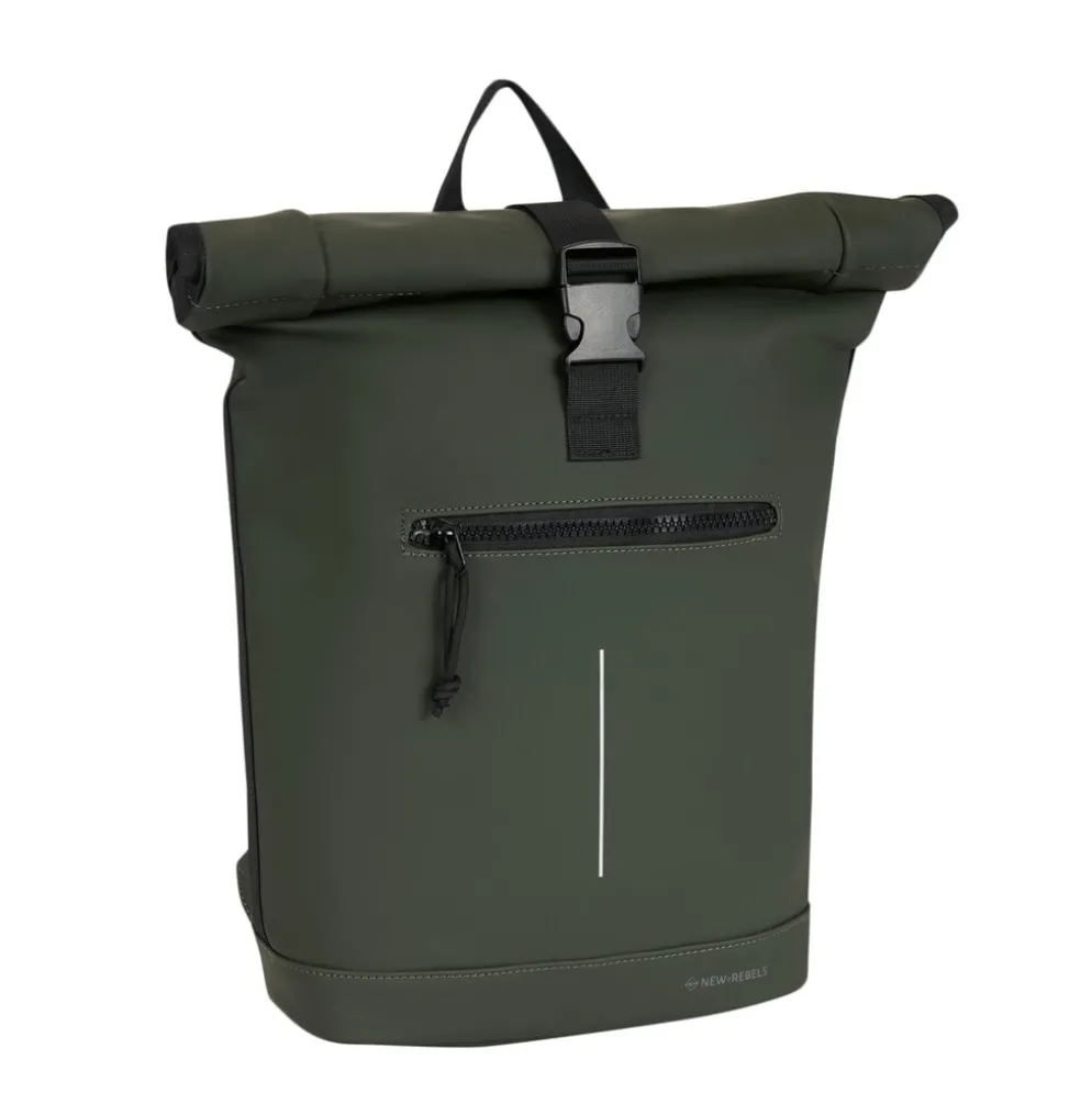 New Rebels Mart New York Nachtgroen 21L Rugtas Rolltop Waterafstotend Laptop 15.6"