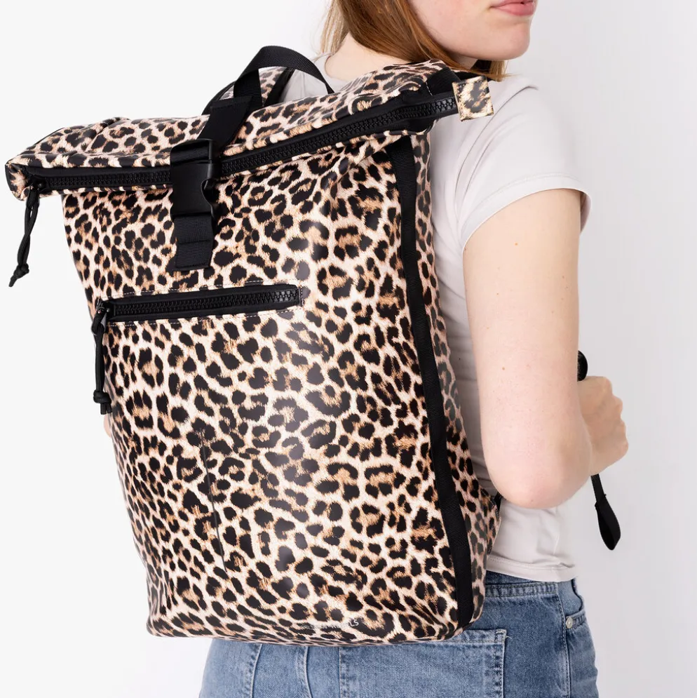 New Rebels Mart New York Leopard / Luipaard 21L Rugtas Rolltop Waterafstotend Laptop 15.6"
