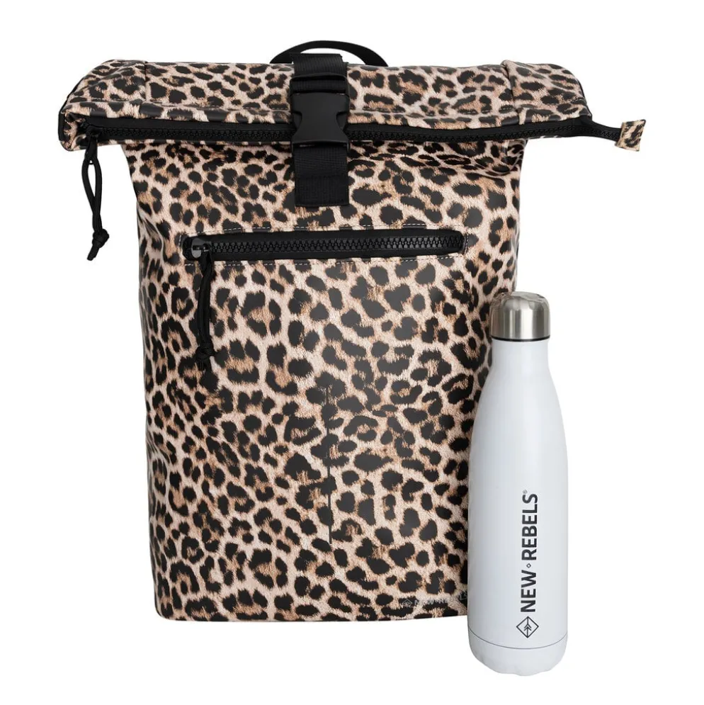 New Rebels Mart New York Leopard / Luipaard 21L Rugtas Rolltop Waterafstotend Laptop 15.6"