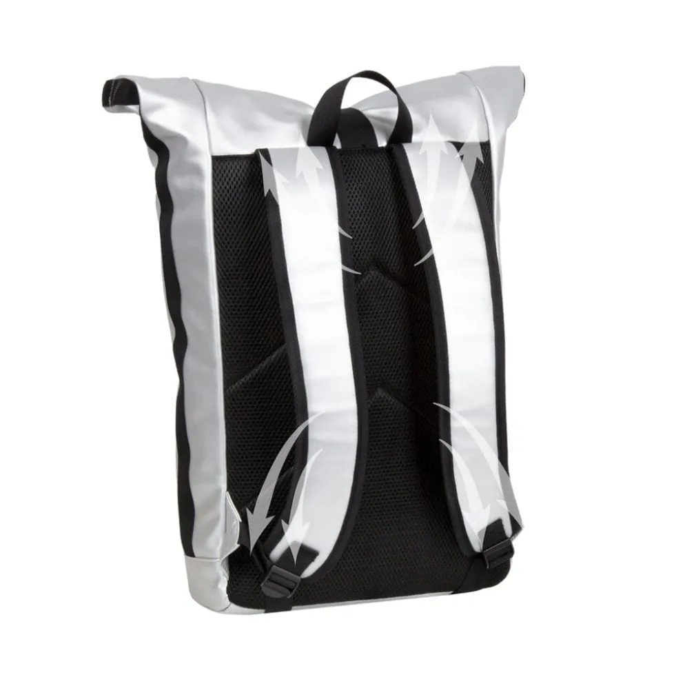 New Rebels Mart New York Metallic Zilver 21L Rugtas Rolltop Waterafstotend Laptop 15.6"