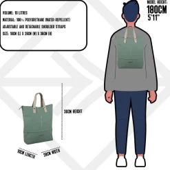 New Rebels Matteo Trenton Salie Groen 18L Rugzak Shopper Waterafstotend