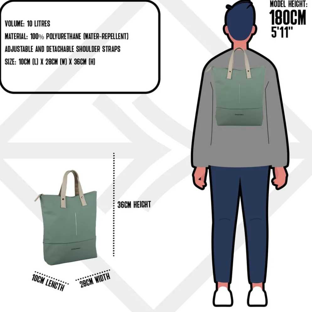 New Rebels Matteo Trenton Salie Groen 18L Rugzak Shopper Waterafstotend