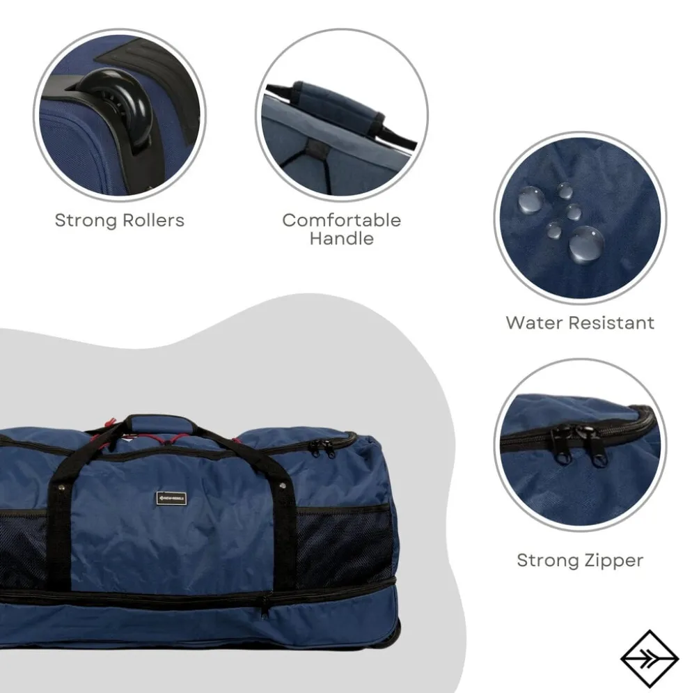 New Rebels Nevada Newark Schaduw Blauw 110L Rollable Trolley Weekendtas Waterafstotend
