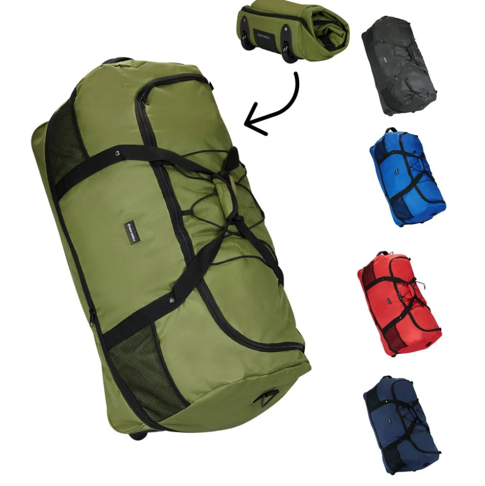 New Rebels Nevada Newark Olijf Groen 110L Rollable Trolley Weekendtas Waterafstotend
