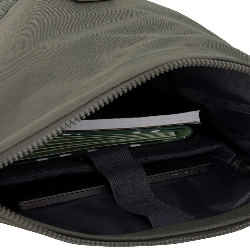 New Rebels New York Ribbi Rolltop Rugzak 17-21L Schooltas & Werktas Ribstof Laptop Rugtas 15.6 inch Sage Green