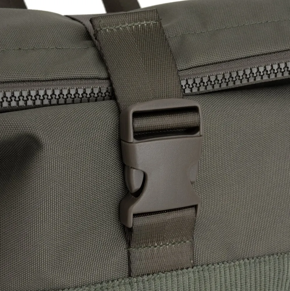 New Rebels New York Ribbi Rolltop Rugzak 17-21L Schooltas & Werktas Ribstof Laptop Rugtas 15.6 inch Sage Green