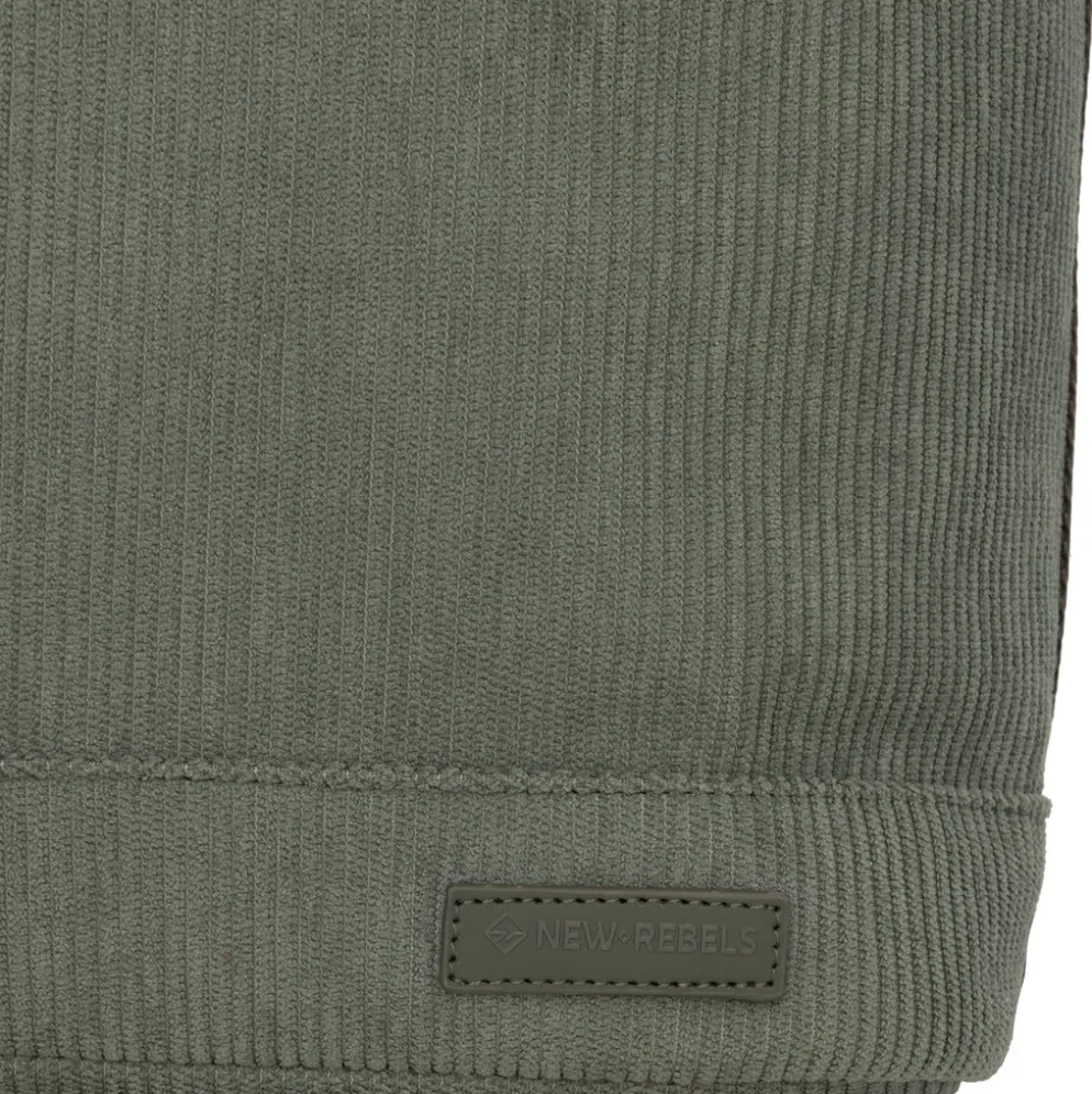 New Rebels New York Ribbi Rolltop Rugzak 17-21L Schooltas & Werktas Ribstof Laptop Rugtas 15.6 inch Sage Green
