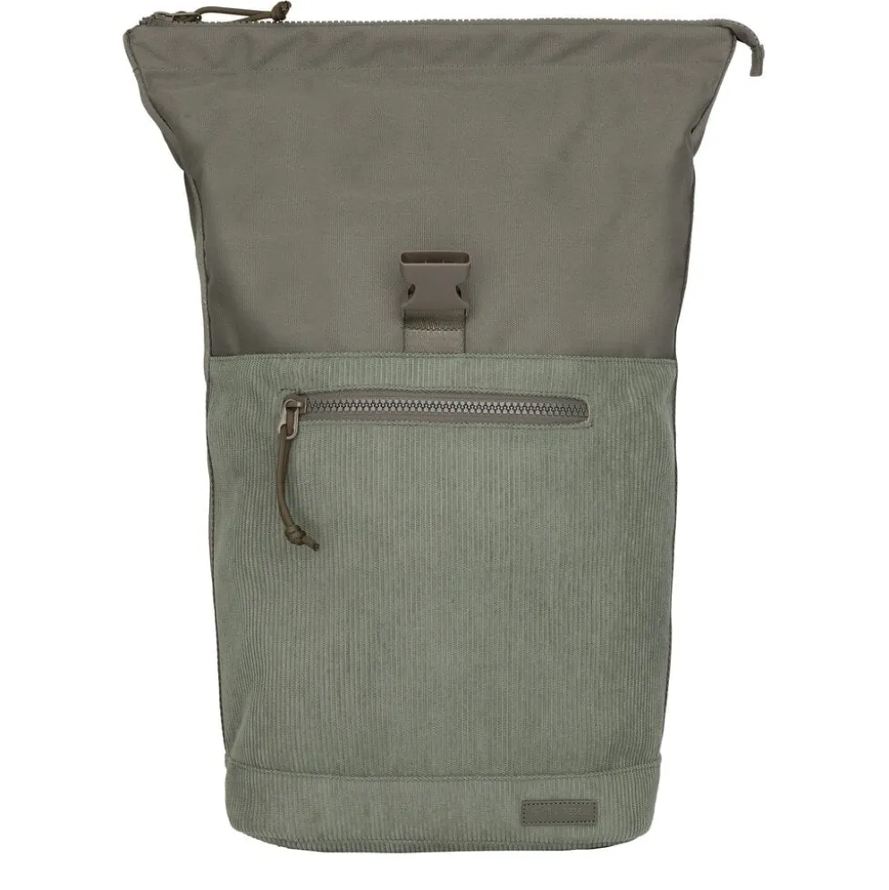 New Rebels New York Ribbi Rolltop Rugzak 17-21L Schooltas & Werktas Ribstof Laptop Rugtas 15.6 inch Sage Green