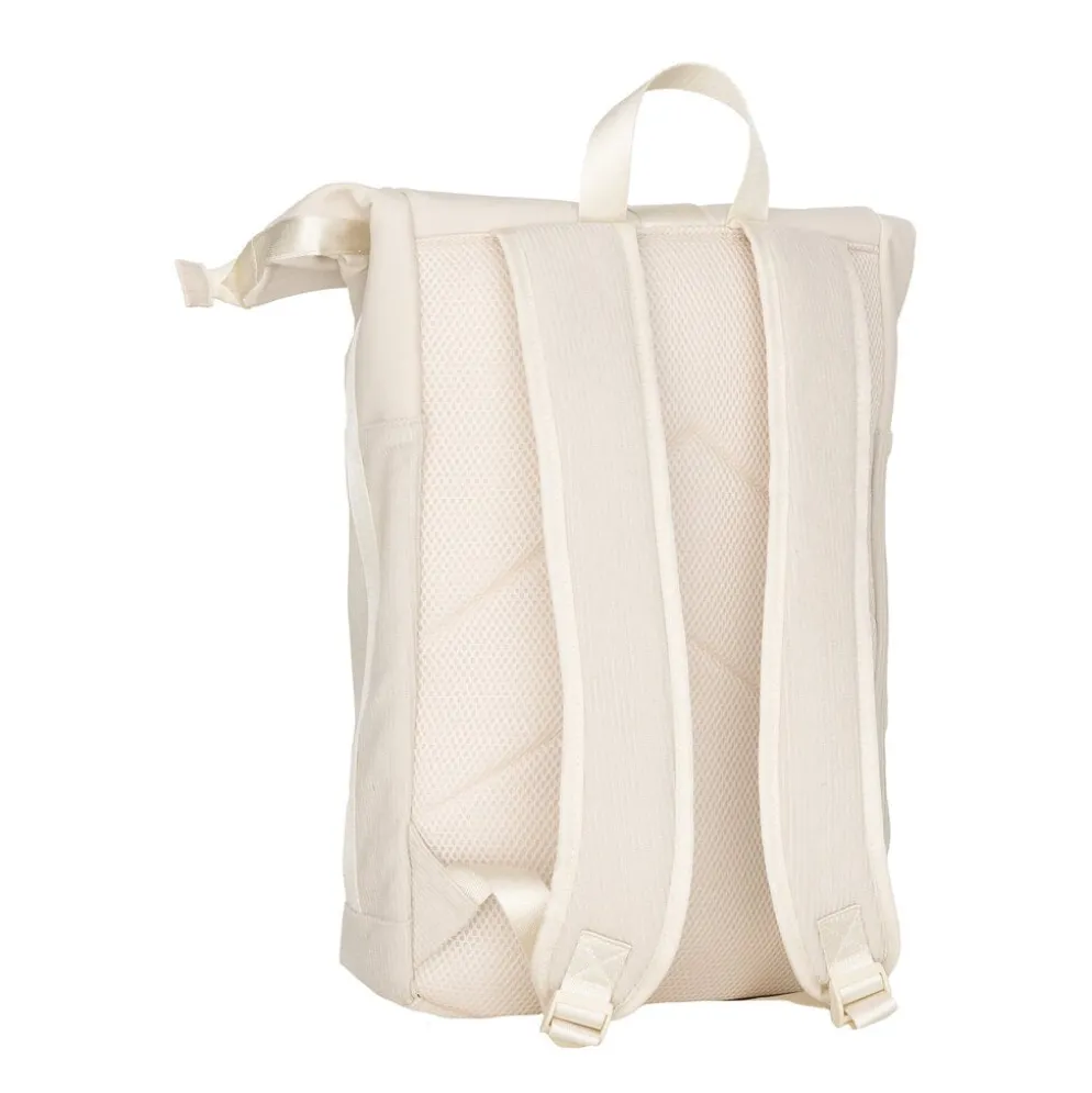 New Rebels New York Ribbi Rolltop Rugzak 17-21L Schooltas & Werktas Ribstof Laptop Rugtas 15.6 inch Beige
