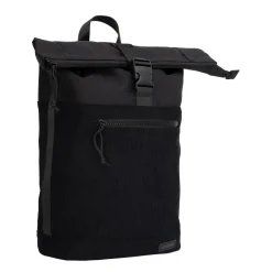 New Rebels New York Ribbi Rolltop Rugzak 17-21L Schooltas & Werktas Ribstof Laptop Rugtas 15.6 inch Zwart