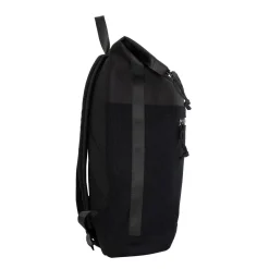 New Rebels New York Ribbi Rolltop Rugzak 17-21L Schooltas & Werktas Ribstof Laptop Rugtas 15.6 inch Zwart